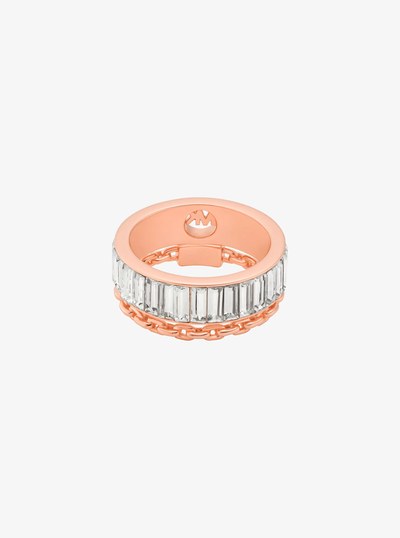 Cubic Zirconia Double Layered Ring in ROSE GOLD | Michael Kors