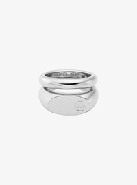 Logo Engraved Double Layered Signet Ring