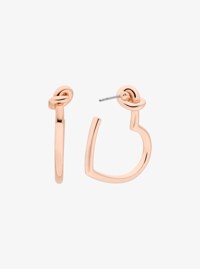 Knotted Heart Hoop Earrings