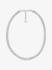 Pav&eacute; Logo Foxtail Chain Necklace