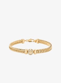 Pav&eacute; Logo Foxtail Chain Bracelet