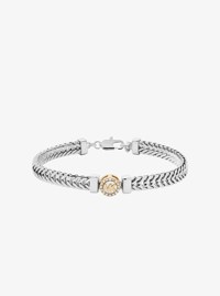 Pav&eacute; Logo Foxtail Chain Bracelet