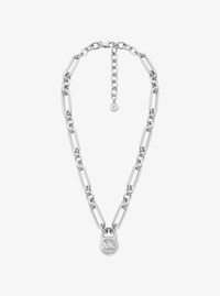 Pav&eacute; Lock Necklace