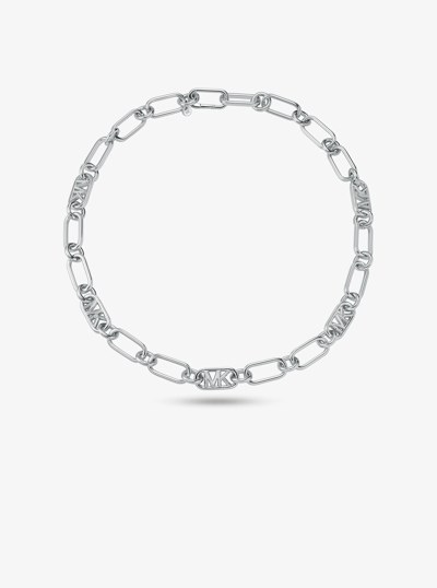Precious Metal-Plated Brass Chain Link Necklace in SILVER | Michael Kors