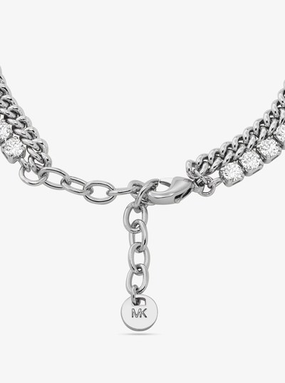 Precious Metal-Plated Brass Double Chain Tennis Bracelet in SILVER | Michael Kors
