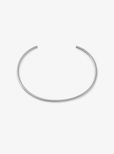 Precious Metal-Plated Brass Collar Necklace in SILVER | Michael Kors
