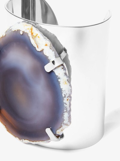 Precious Metal-Plated Brass and Agate Cuff