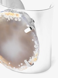 Precious Metal-Plated Brass and Agate Cuff