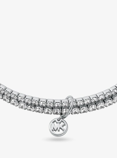 Precious Metal-Plated Brass Double Wrap Tennis Bracelet in SILVER | Michael Kors
