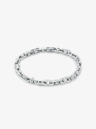 Astor Link Large Precious Metal-Plated Brass Bracelet in SILVER | Michael Kors