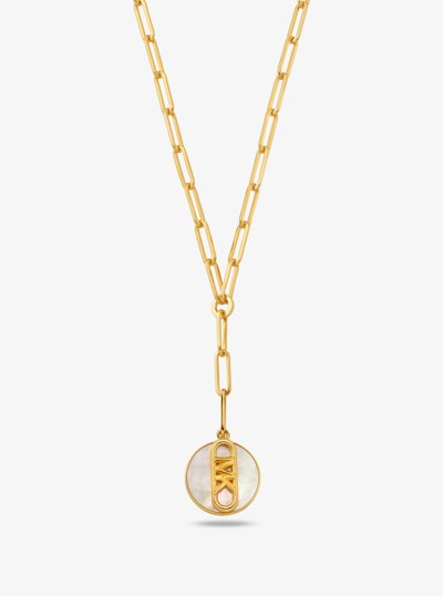 Precious Metal-Plated Brass Empire Chain-Link Necklace in GOLD | Michael Kors
