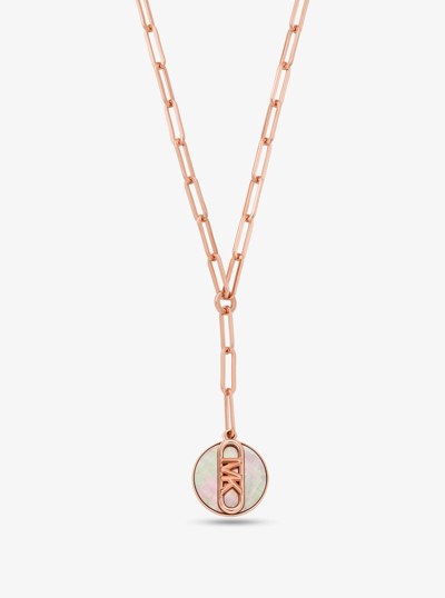 Precious Metal-Plated Brass Empire Chain-Link Necklace in ROSE GOLD | Michael Kors
