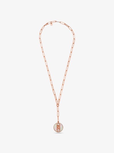 Precious Metal-Plated Brass Empire Chain-Link Necklace in ROSE GOLD | Michael Kors