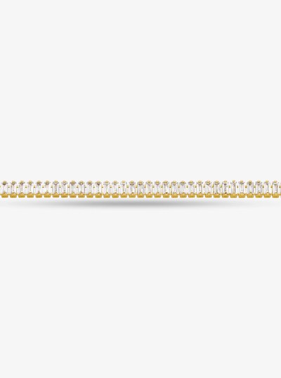 Pav&eacute; Precious Metal Plated Brass Tennis Necklace in GOLD | Michael Kors
