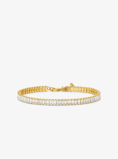 Precious Metal-Plated Brass Baguette Tennis Bracelet in GOLD | Michael Kors