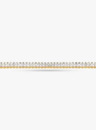 Precious Metal-Plated Brass Baguette Tennis Bracelet in GOLD | Michael Kors