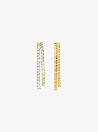 Precious Metal-Plated Brass Baguette Drop Earrings in GOLD | Michael Kors