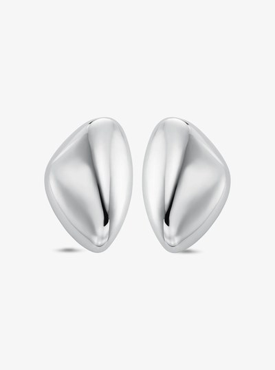 Large Precious Metal-Plated Brass Pebble Earrings in SILVER | Michael Kors