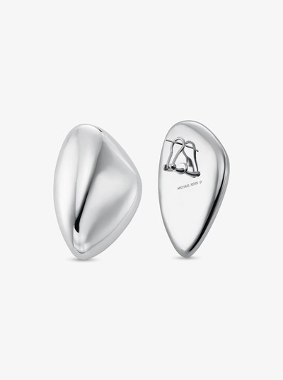 Large Precious Metal-Plated Brass Pebble Earrings in SILVER | Michael Kors