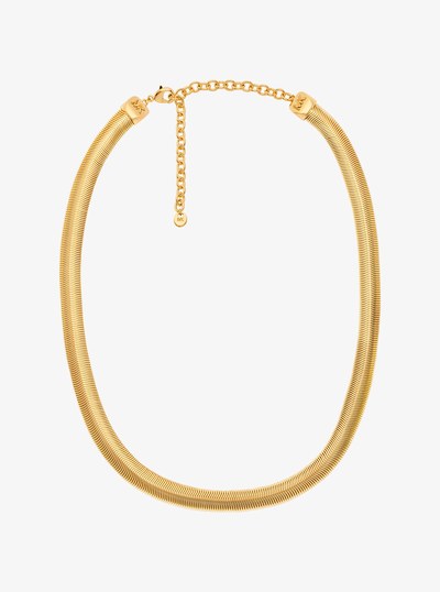 Precious Metal-Plated Brass Tubogas Snake Chain Necklace