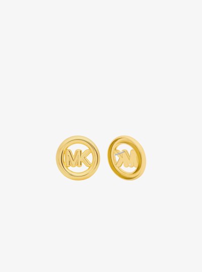Large Logo Charm Stud Earrings in GOLD | Michael Kors