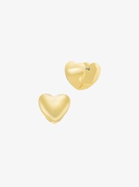 Puffy Heart Huggie Earrings