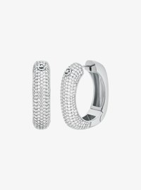 Pav&eacute; Square Hoop Earrings