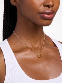 Pav&eacute; Gold-Tone Brass Ring Necklace