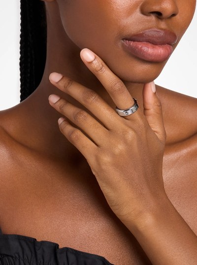 Logo Ring in SILVER | Michael Kors