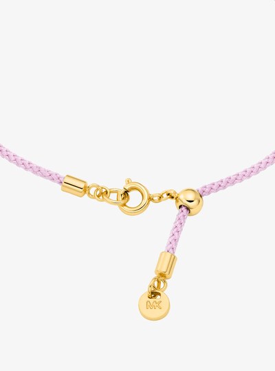 Pav&eacute; Gold-Tone Logo Corded Bracelet in PRIMROSE | Michael Kors