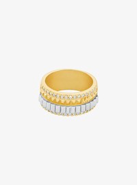 Pav&eacute; Two-Tone Fluted Ring