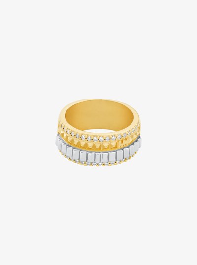 Pav&eacute; Two-Tone Fluted Ring in TWO TONE | Michael Kors