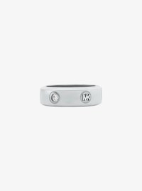 Bague &agrave; pav&eacute; et &agrave; logo