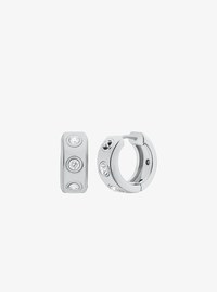 Pav&eacute; Logo Huggie Earrings