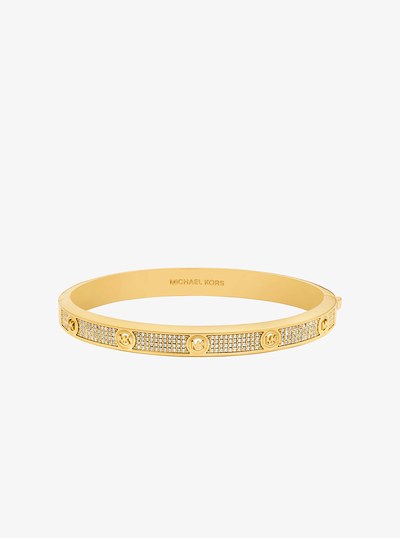 Pav&eacute; Logo Stud Bangle