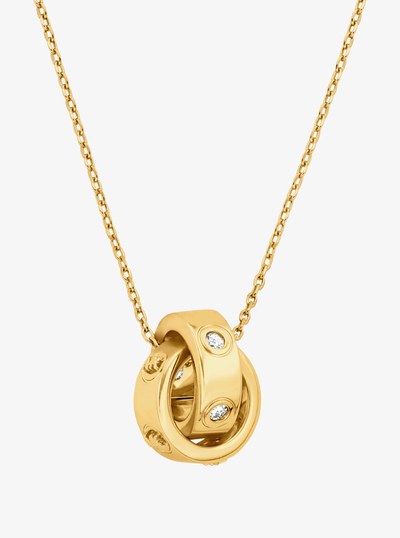 Logo and Cubic Zirconia Necklace