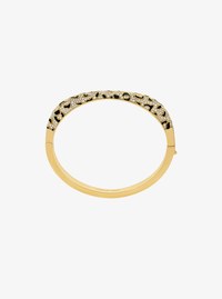 Bracelet-jonc l&eacute;opard &agrave; pav&eacute;