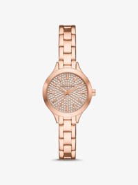 Mini Aspyn Pav&eacute; Rose Gold-Tone Watch