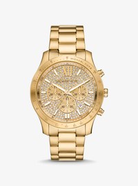 Oversized Berkley Pav&eacute; Gold-Tone Watch
