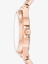 Lennox Pav&eacute; Rose Gold-Tone Watch