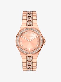 Lennox Pav&eacute; Rose Gold-Tone Watch