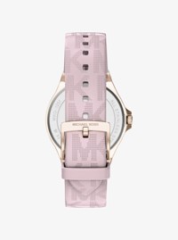 Lennox Pav&eacute; Rose Gold-Tone and Logo Silicone Strap Watch