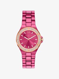 Mini Lennox Pav&eacute; Pink-Tone Watch