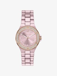 Mini Lennox Pav&eacute; Pink-Tone Watch