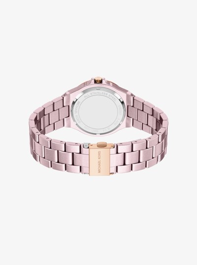 Mini Lennox Pav&eacute; Pink-Tone Watch in ROSE GOLD | Michael Kors