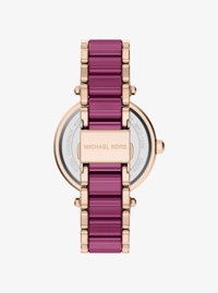 Oversized Parker Pav&eacute; Pink-Tone Watch