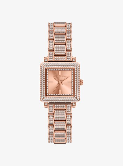 Petite Gwynn Pav&eacute; Rose Gold-Tone Watch in ROSE GOLD | Michael Kors