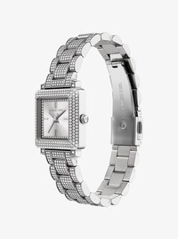 Petite Gwynn Pav&eacute; Silver-Tone Watch