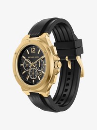 Oversized Lennox Gold-Tone and Silicone Watch