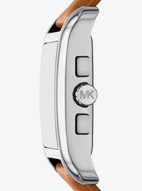 Monroe Silver-Tone and Leather Watch